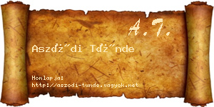 Aszódi Tünde névjegykártya